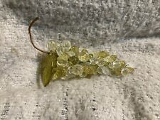 Faceted Lucite Clear And Yellow Grapes Small Bunches Beads Retro Fake Fruit MCM picture