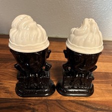 Black & White Humpty Dumpty Character Salt & Pepper Shakers Set of 2 picture