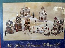 Traditions 40 Pc Victorian Christmas Winter Lighted Village Vintage Complete picture