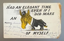 Postcard 1906 Comic Donkey Coney Island Middletown NY Harry MacInnes 1c Stamp picture