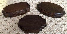 Set Of 3 Vintage Wooden Figurine Display Stands picture
