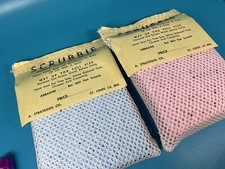 2 Vintage Scrubble Dish Kitchen Cleaning  Scour Net Sponge For Cleaning Cars picture