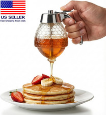 1 Pack Shatterproof Honey Dispenser No Drip with Stand, Clear Syrup Dispenser fo picture