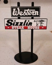 Western Sizzlin Steak House Restaurant Custom Mini Sign Display Diorama 6.5