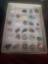 Vintage Rock and Mineral Specimen Collection Box – 35 Educational Geology... picture