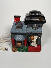 1978 Lefauve Ceramic Haunted House Ghost Pumpkin Halloween Lighted Decor picture