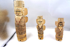 NATIVE AMERICAN ZUNI BUTTERFLY MAIDEN Set of 3 Lg. FETISH Carl Etsate W. Cert. picture