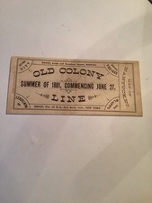 1881 Old Colony Line Nantucket Map Cottage City Oak Bluffs  Time Table Schedule picture