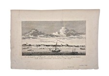 Antique Rare 1763 Magazine Map Page Etch Art North View Pensacola FL Dom Serres picture