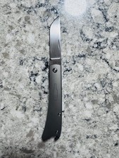 Esnyx Silver Line Beer Buster Front Flipper Knife – M390 Blade, Full Titanium picture