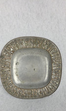 Vtg Margit Tevan Hungarian Silversmith Brutalist Figural Metal Dish Signed 6