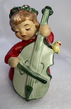 Vintage Lefton Angel with Chello Christmas Figurine 1259N picture