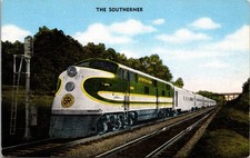 The Southerner Linen Postcard, Southern Railway Diesel-Powered Coach Train picture