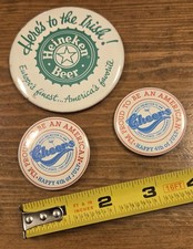 Vtg Cheers Bar Heineken Beer Pinback Button Lot 4th July Fort Lauderdale Florida picture