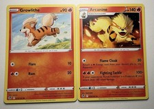 Pokemon Growlithe & Arcanine Evolutions Set - Silver Stormwinds - English picture