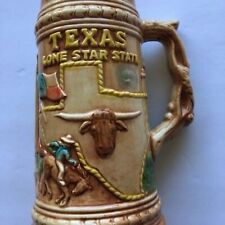 Placo Texas Lone Star State Ceramic Tankard Stein Mug Vintage Collectible picture
