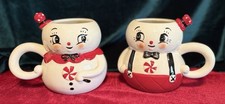 2026 Johanna Parker Vintage Inspired Snowman & Snowwoman Mugs Set of 2 picture
