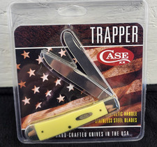Case XX 2017 Yellow Delrin Trapper Pocket Knife Stainless Steel USA picture