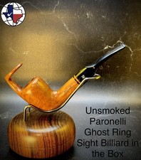 Vintage Unsmoked Paronelli Ghost Ring Sight Billiard Tobacco Pipe In The Box picture