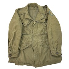 Vintage 1940s WW2 Military Field Jacket Hap Arnold Painted Emblem Size Small picture