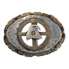 Vintage Southwestern Eagle Overlay Belt Buckle Mixed Metal Inlay picture