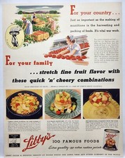 1943 Libbys Fruit Cocktail Women War Workers WWII Era Original Print Ad Life Mag picture