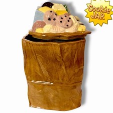 Vintage E.S Molds Ceramic Brown Bag Cookies & Baking Supplies Cookie Jar  14” picture