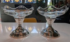 Vintage International Sterling Berkeley 112 15 Candlesticks Glass Compotes 1915 picture