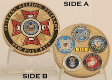 VFW Post 9857 Veterans Helping Veterans Challenge Coin 3#F picture