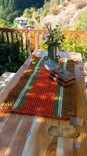 Handmade Knit Table Runner Set | Rustic Home Decor Bundle picture