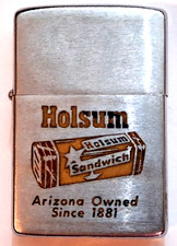 Vintage Holsum Bread Co Arizona since 1881 Zippo lighter - 1959 - chrome - USED picture