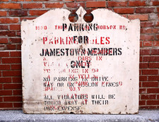 Vintage No Parking Sign Gate Entrance wood sign old hand painted antique finial picture