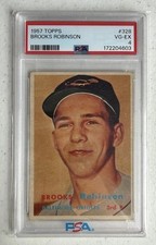 Topps 1957 Rookie Brooks Robinson #328 PSA 4 picture