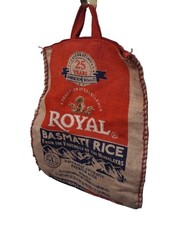 Royal Basmati Rice Burlap Zippered Sack Bag w/Handles, Recycle picture
