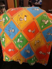 Vintage 70s Peanuts Twin Flat Sheet Snoopy Rainbow Cartoon Charlie Brown picture