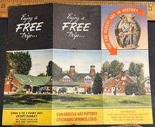 Vintage 1950s Van Briggle Art Pottery Colorado Springs Free Tour Map Brochure picture
