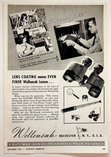 Wollensak 1945 Scientific American Magazine Ad WWII Optics Binoculars picture