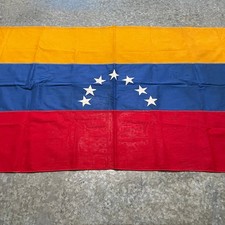 Vintage Venezuela 7 Star Flag Cloth Knit Sewn Patch Stars Wall Art No Grommets picture