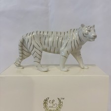 LENOX NOBEL WHITE TIGER -- Stunning Classic Ivory Fine China 24k GOLD w/box picture