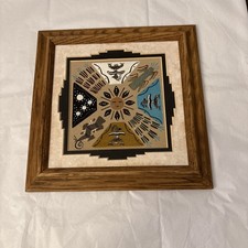 Navajo Sand Painting Beautifully Framed 10” By 10” picture