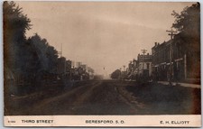 Third Street Beresford South Dakota Dirt Road Millinery Shop RPPC Photo Postcard picture