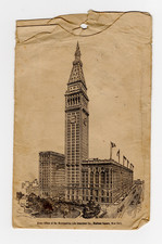 1922 Metropolitan Life Insurance Tower Skyscraper Hanging Pocket Receipt Pouch picture