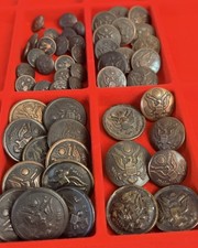 US Army Great Seal Buttons Lot 50+ Pre-WWI WWI WWII Vintage Maker Marks Antique picture