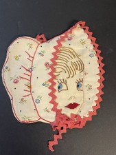 Vintage Sunbonnet Sue Handmade Embroidered Applique Potholder 6.5