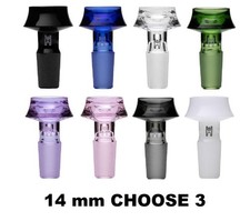 Human Grade CAULDRON FLOWER BOWL X 3 BOWLS Choose Colors 14mm 3