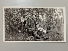 1920s Terry Montana RPPC Postcard Boy Horn Player Man Hiding Bush Gun Gag Photo picture