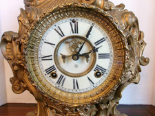 Antique Ansonia RESTORED Mantel Clock Cir 1881 , Open Escapement, Porcelain Dial picture