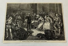 1881 magazine engraving ~ SHAKESPEARE READING MACBETH picture