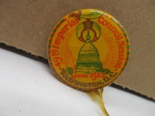 Original 1923 Imperial Council Session Mason Washington Pinback Masonic Scimitar picture