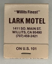 VINTAGE MATCHBOOK - Lark Motel - Willits, California - Missing 1 Match picture